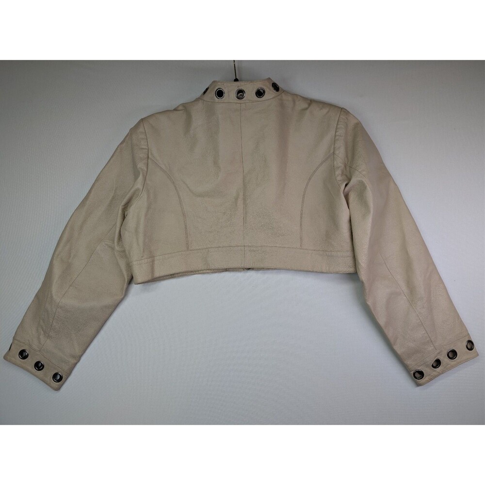 Ashley Stewart Cream Leather Jacket Women's Plus Size 1X - Picture 8 of 16